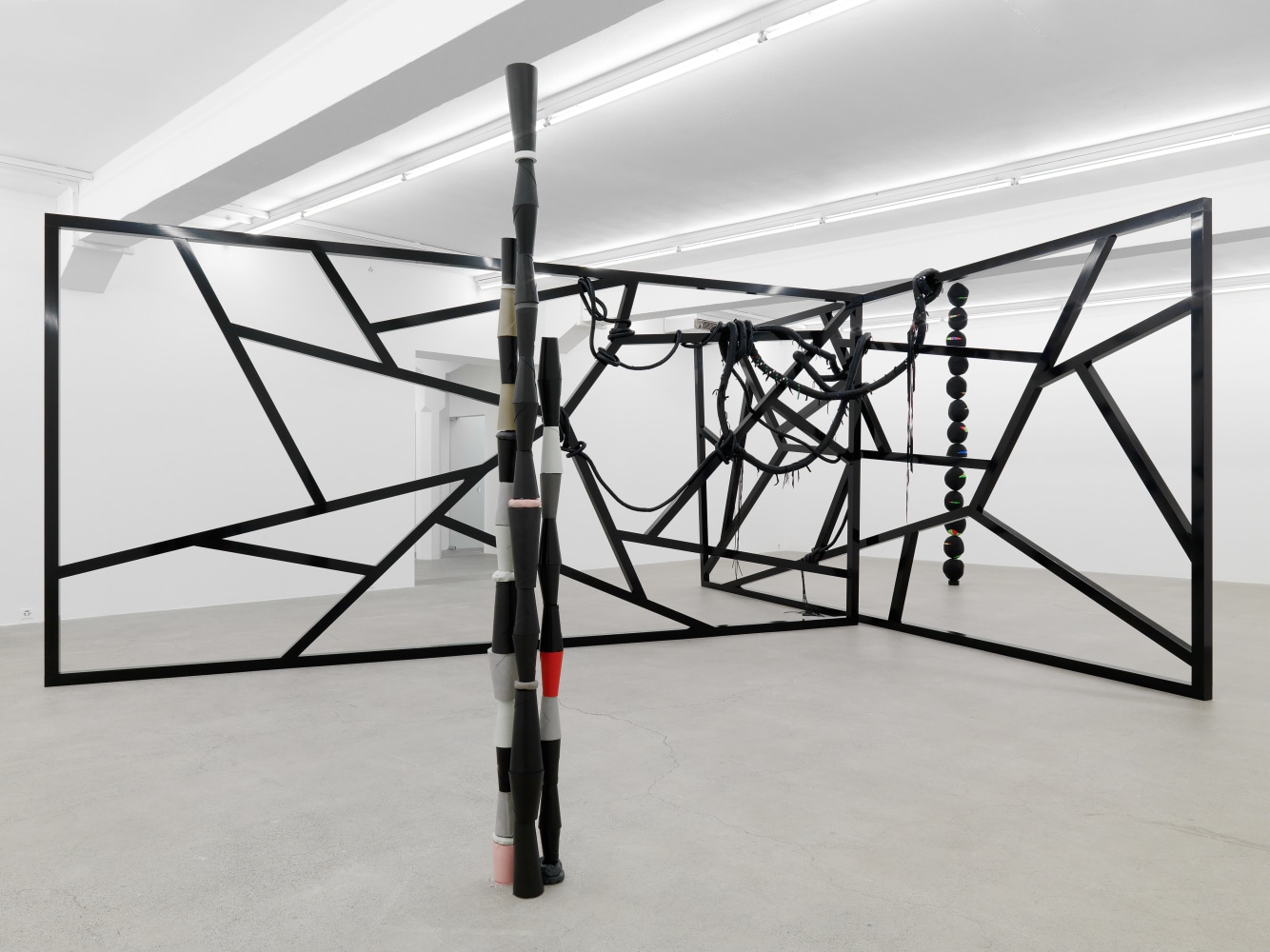 Installation view of sculptures by Eva Rothschild
