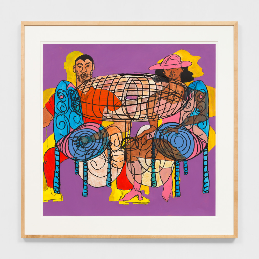 Seated Couple with Spiral Table

2021

Colored pencil, acrylic paint, gouache, charcoal, graphite on archival inkjet print

Unique

Image 91.5 x 91.5 cm / 36 x 36 in

Frame 114.5 x 114.5 cm / 45 x 45 in

SELF 50170