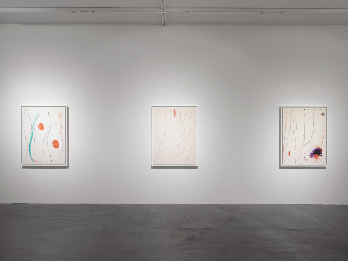 Installation view of Josh Smith paintings exhibition