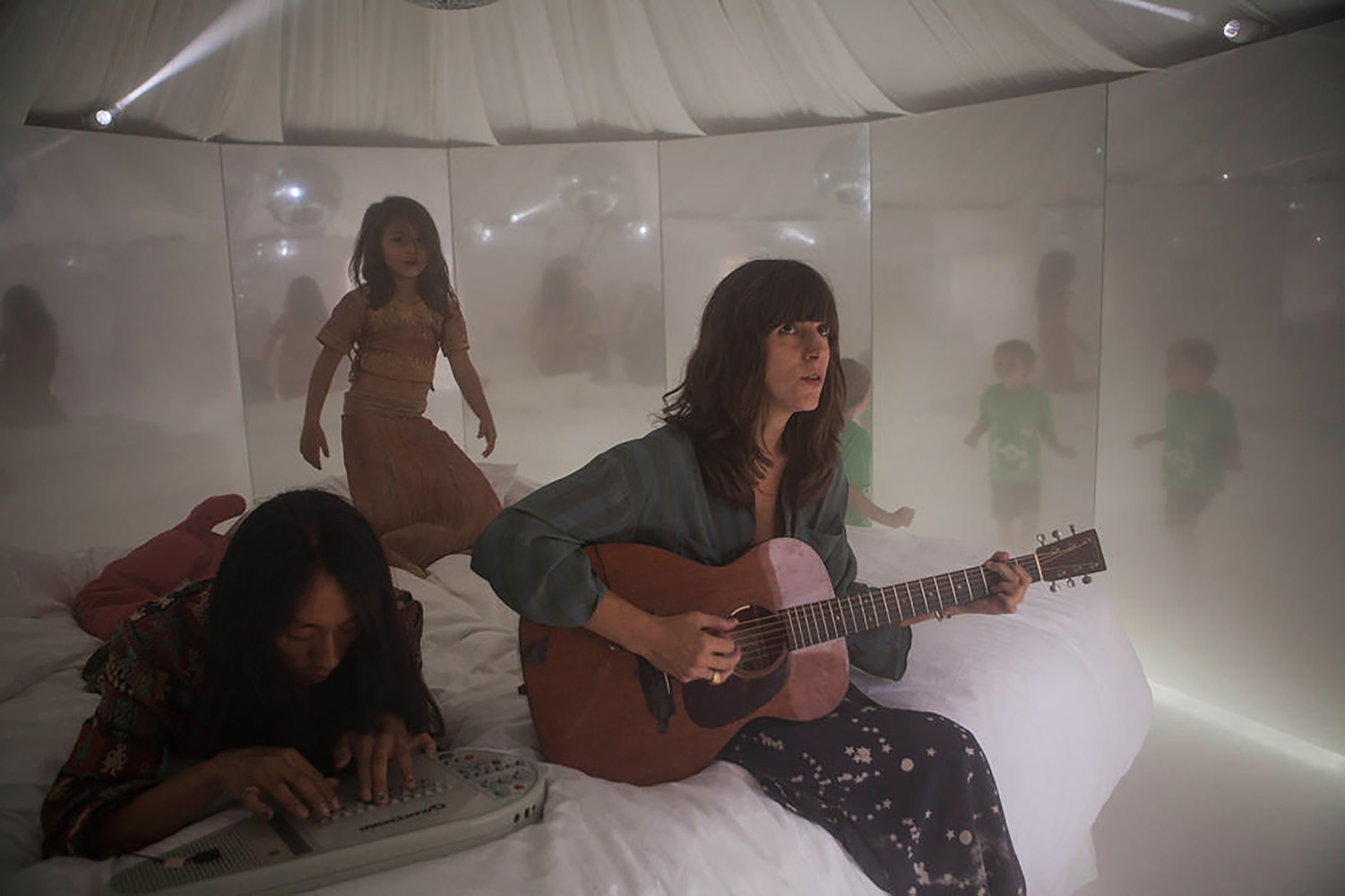 Installation view of living art installation by Doug Aitken