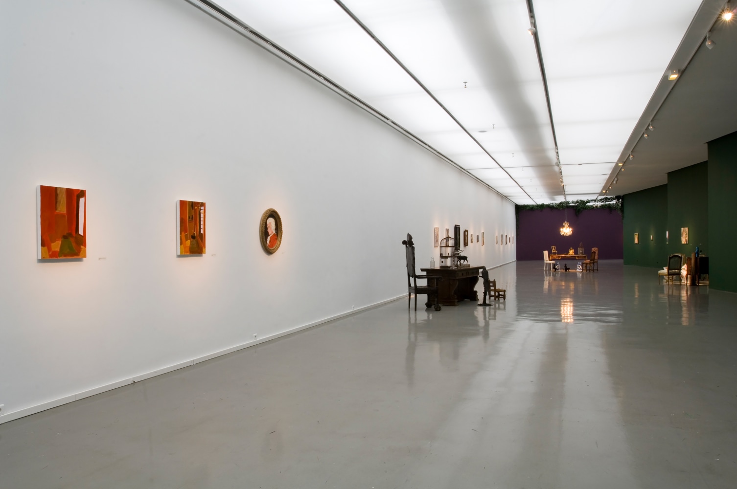 Installation view of works by Karen Kilimnik