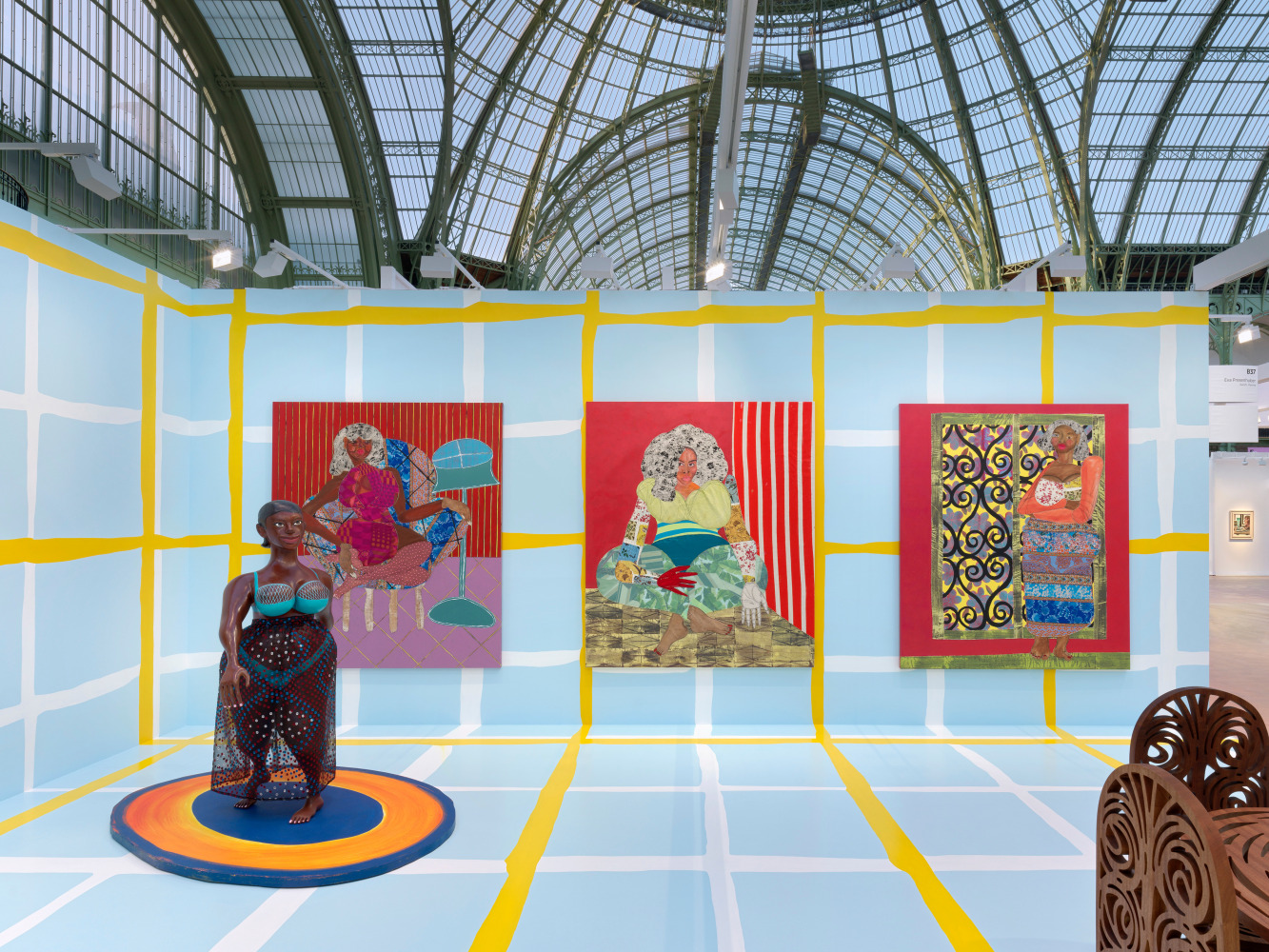 Installation view, Tschabalala Self, My House, Art Basel Paris, Grand Palais, Paris, 2024