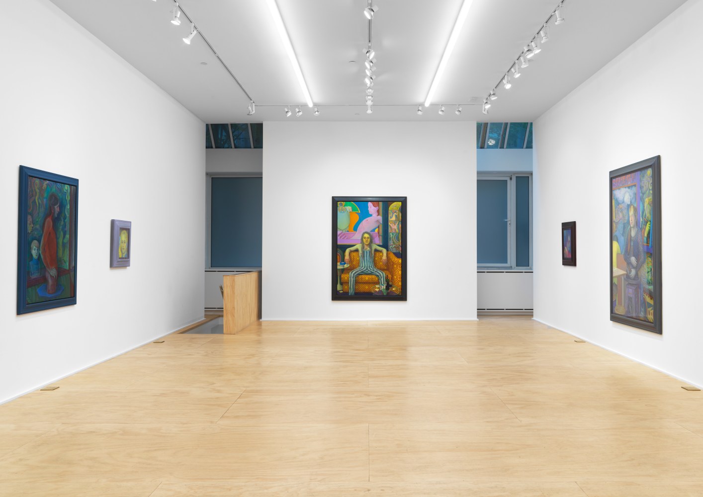 Installation view of Steven Shearer paintings and drawings exhibition