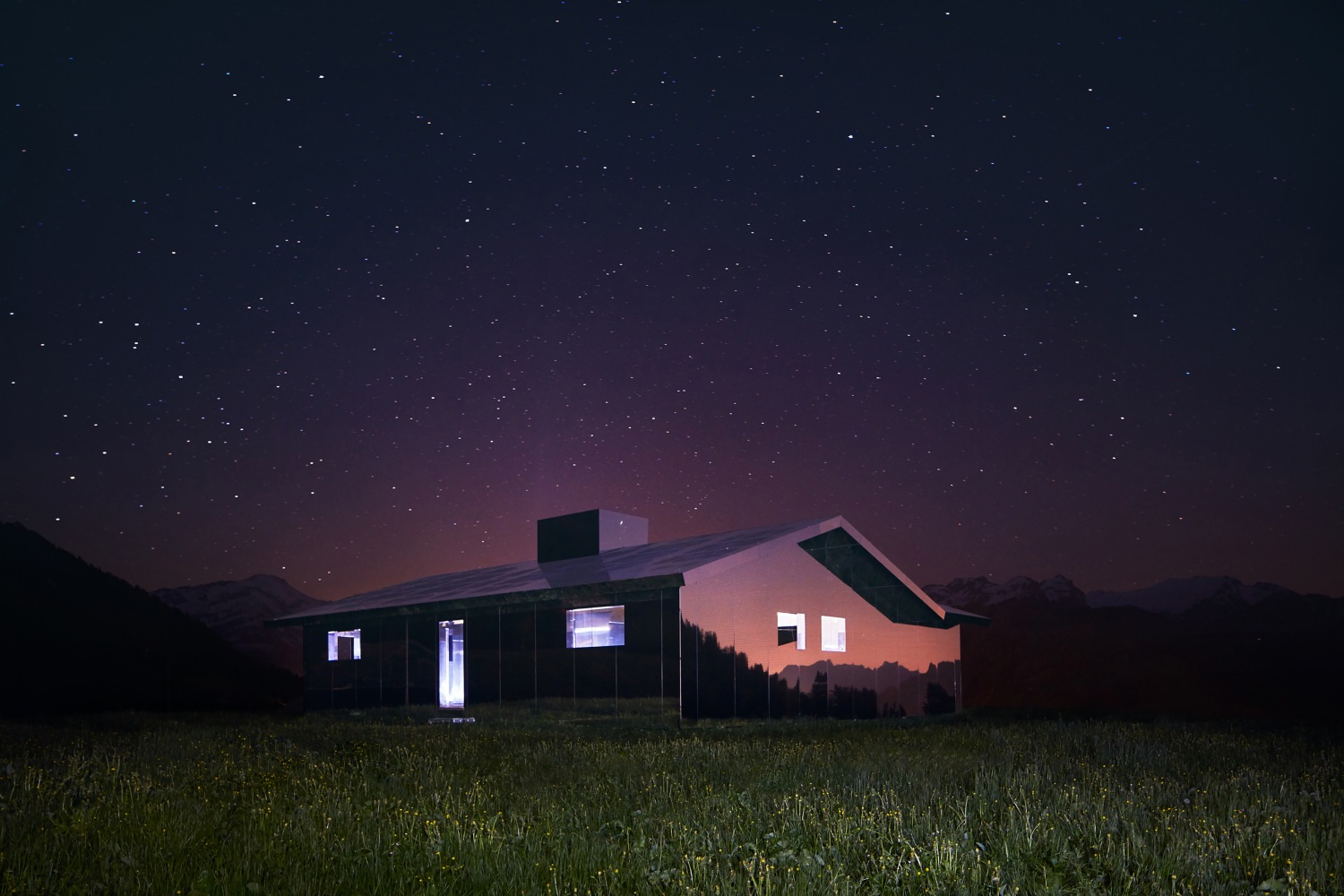 Installation view of living art installation by Doug Aitken