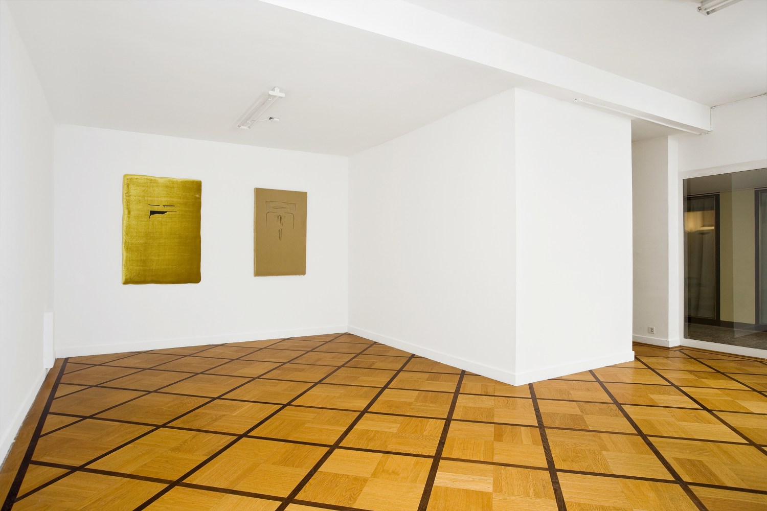 Installation view of wall works by Trisha Donnelly