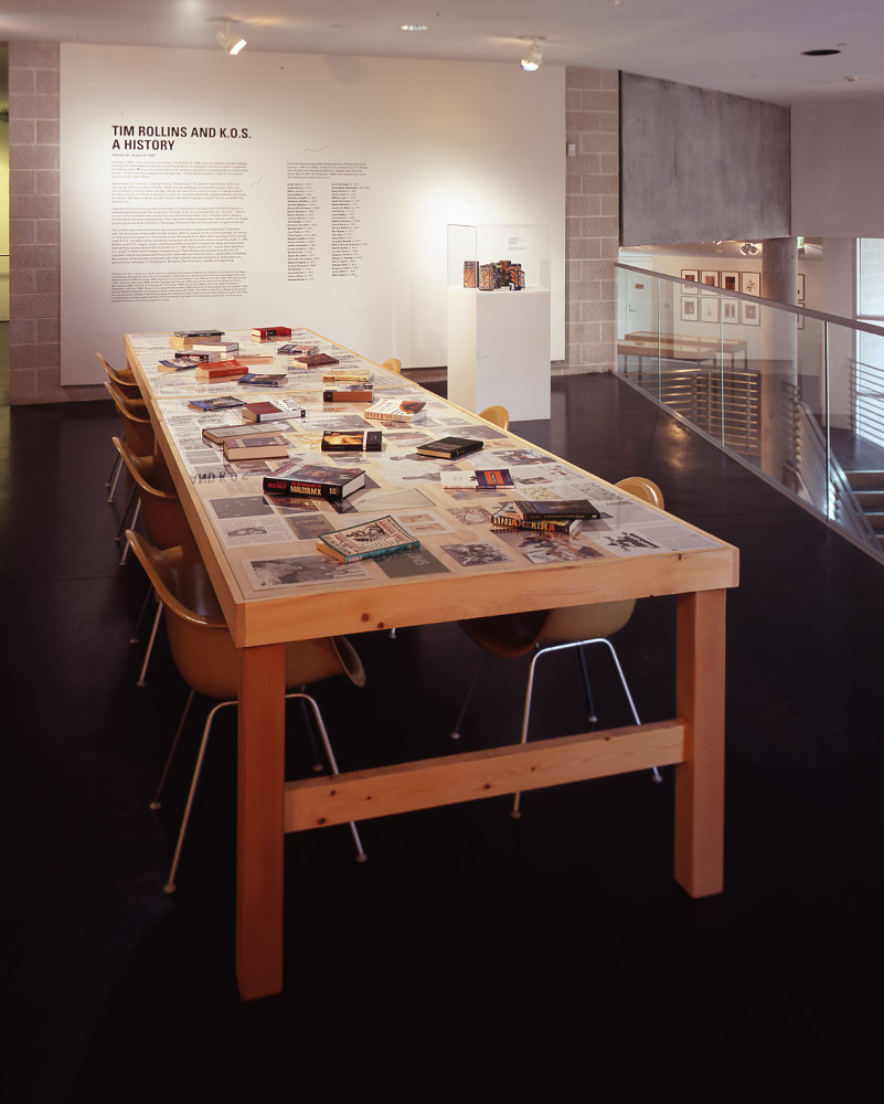 Installation view of paintings by Tim Rollins and K.O.S.