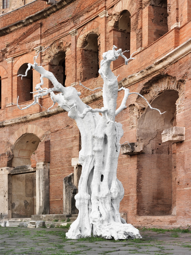 Installation view of sculptures by Ugo Rondinone