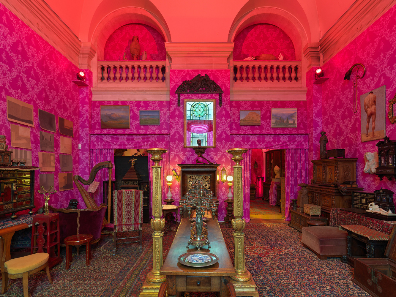 installation view of sculptures by Ugo Rondinone