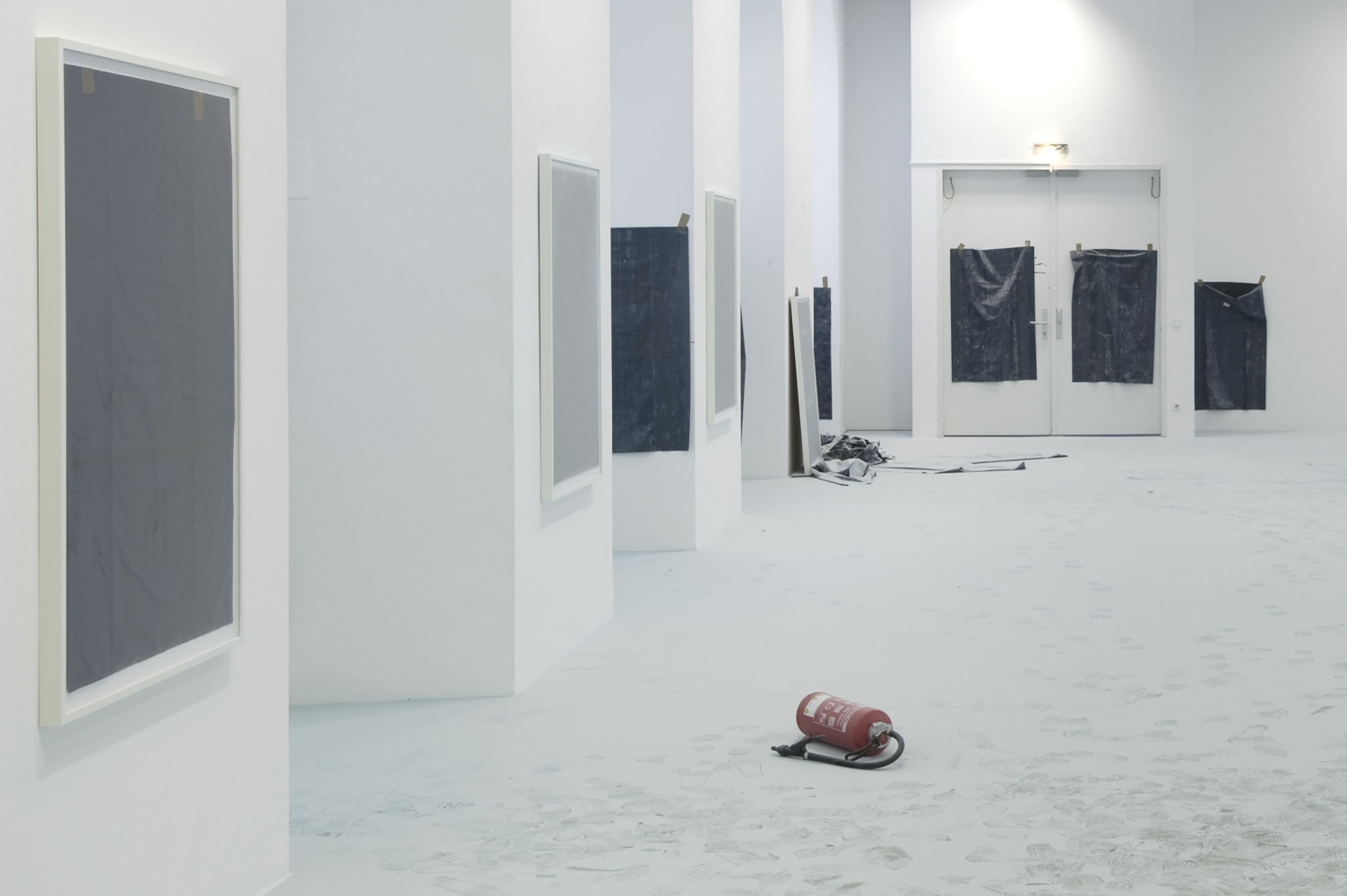 Installation view of sculptures by Matias Faldbakken