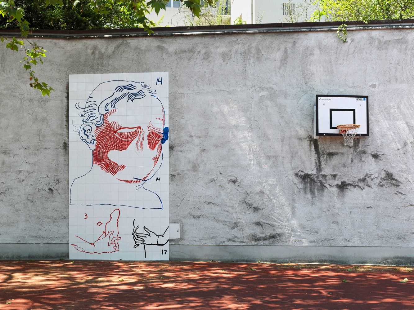 Installation view of sculptures by Matias Faldbakken