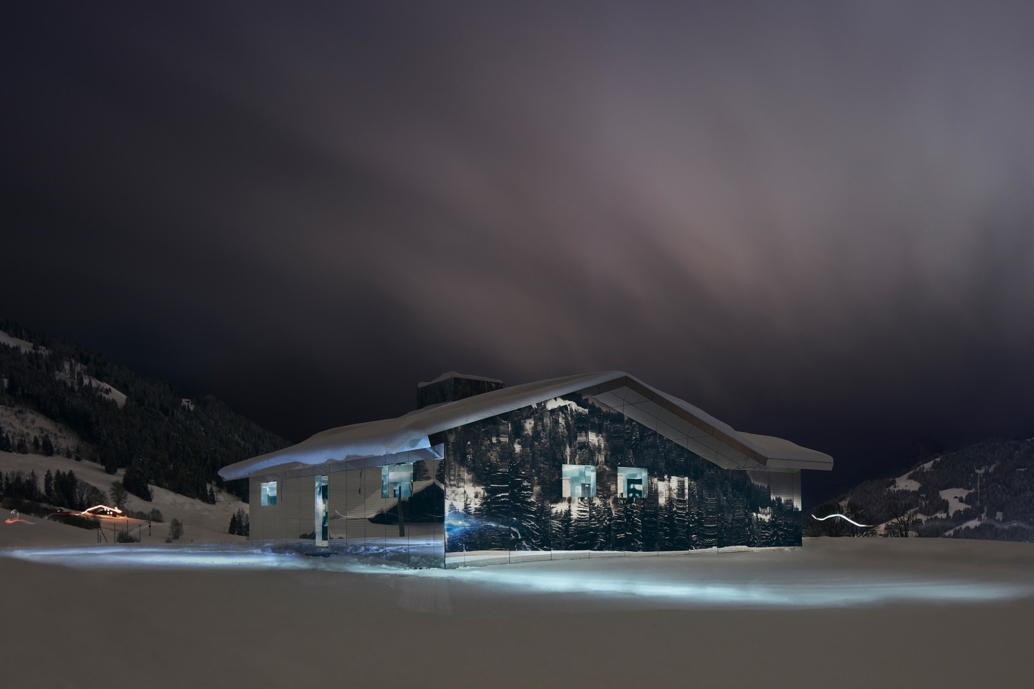Installation view of living art installation by Doug Aitken