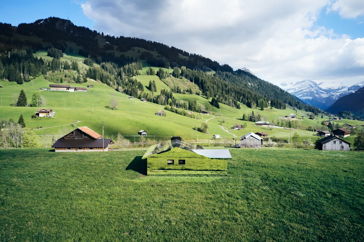 Installation view of living art installation by Doug Aitken