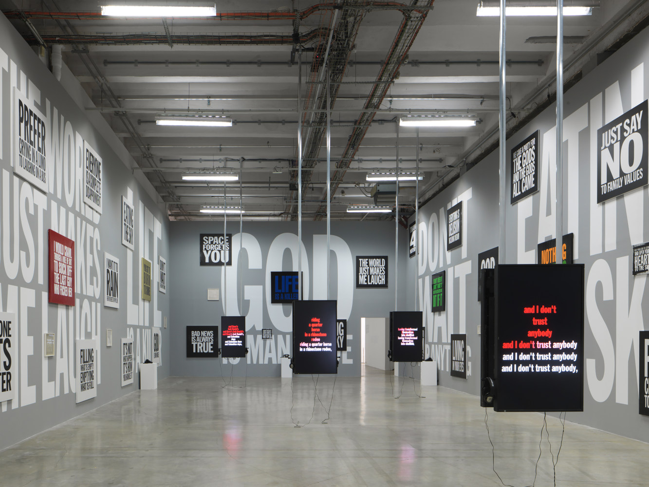 Installation view of works by John Giorno