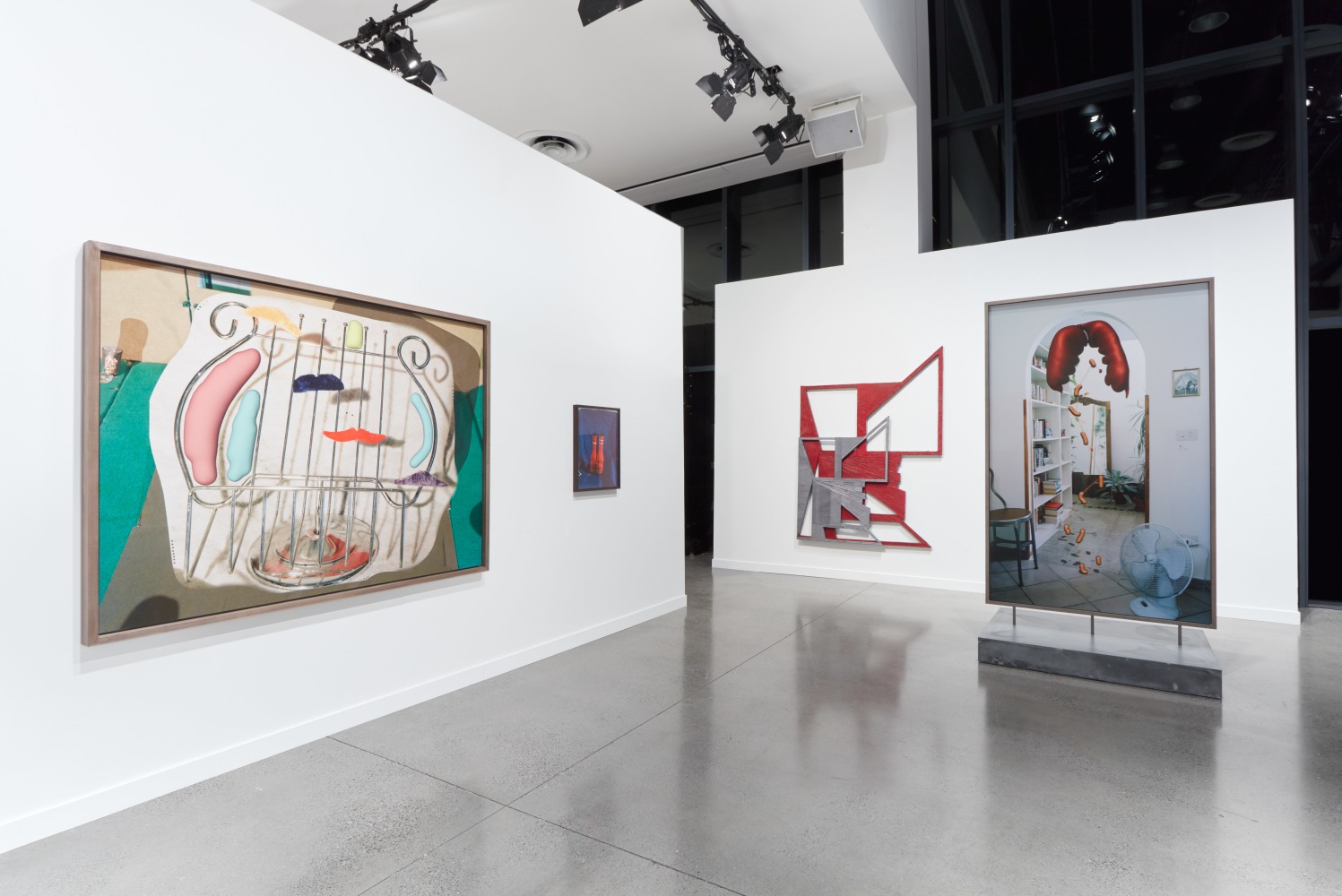 installation view of works by Lucas Blalock and Wyatt Kahn