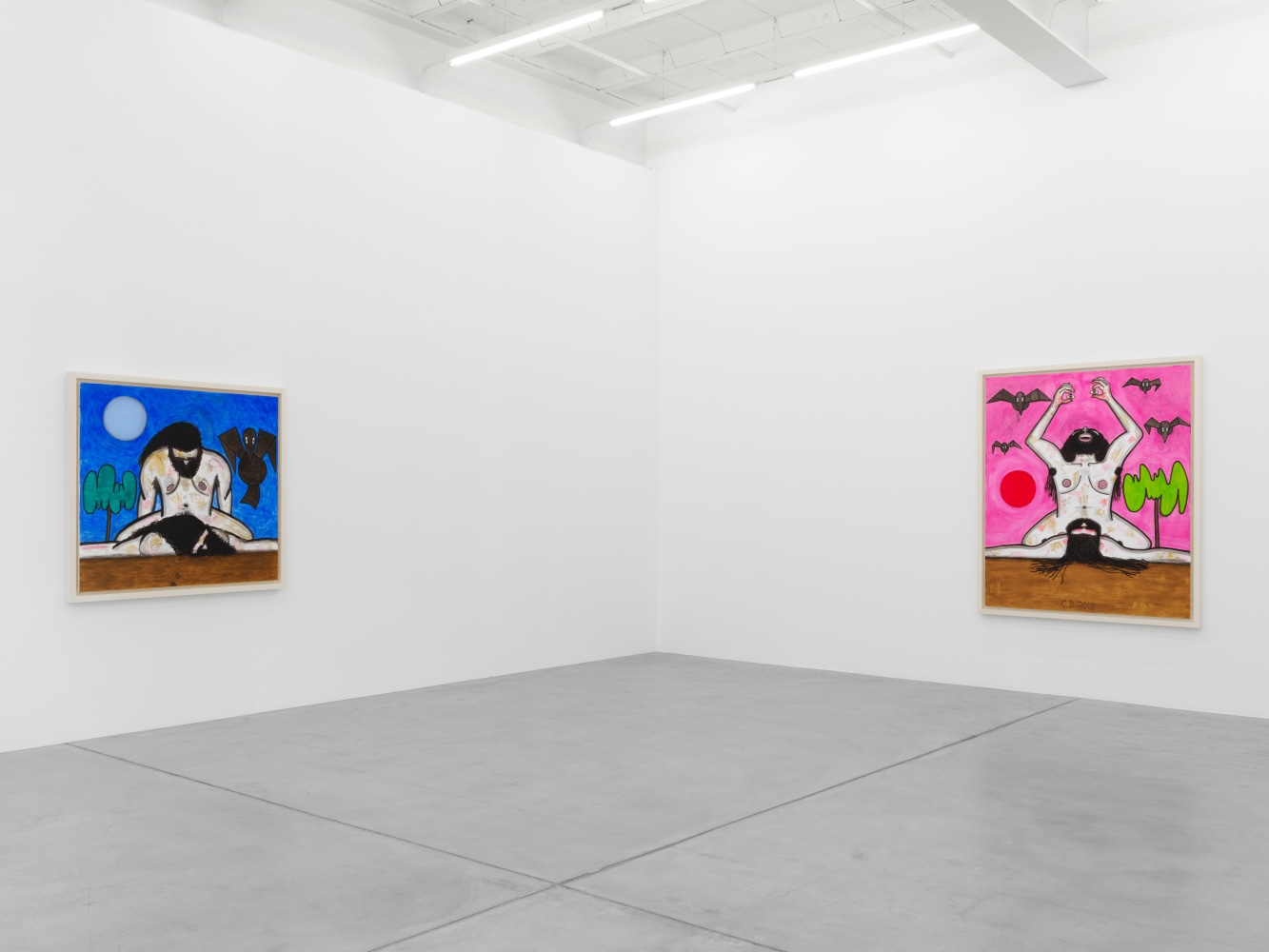 Installation view of Carroll Dunham painting exhibition