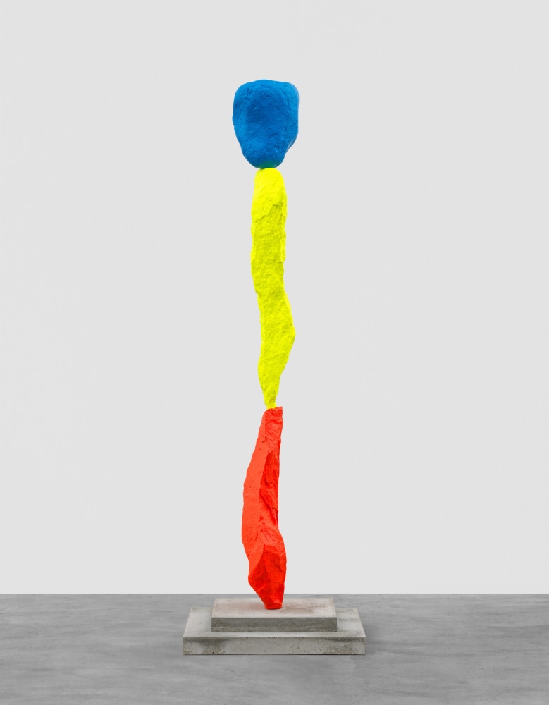 red yellow blue mountain

2022

Painted stone, stainless steel, pedestal

Sculpture 200 x 33 x 40.5 cm / 78 3/4 x 13 x 16 in

Pedestal 12 x 66 x 66 cm / 4 3/4 x 26 x 26 in

&amp;copy; Ugo Rondinone