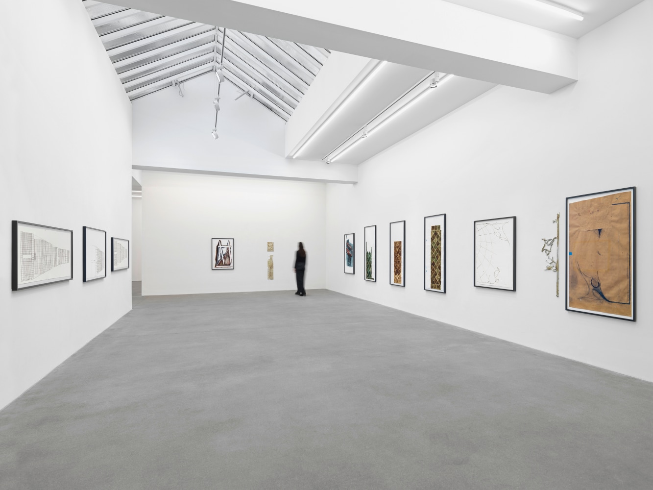 Installation view, Matias Faldbakken, Abstracts and Pewter Abstracts, Galerie Eva Presenhuber, Waldmannstrasse, Zurich, 2025