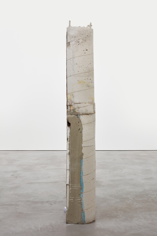 Indoor view of sculpture by Oscar Tuazon &amp; Ariana Reines