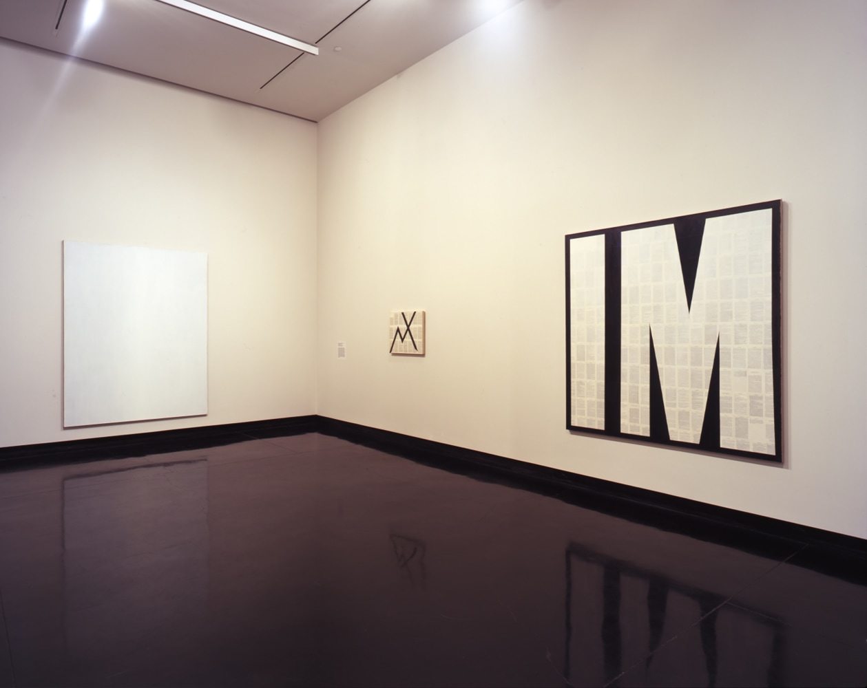 Installation view of paintings by Tim Rollins and K.O.S.