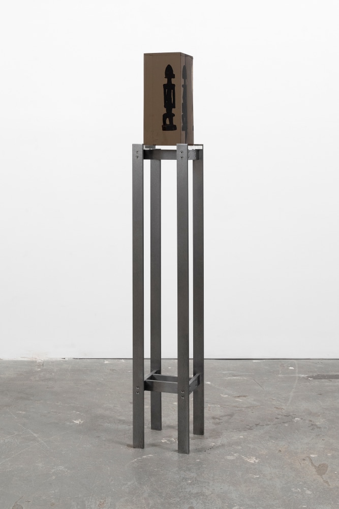 MATTHEW ANGELO HARRISON
Stoic on a Narrow Path
2024
Wooden figure, polyurethane resin, steel, acrylic
Sculpture 35 x 13.5 x 16.5 cm / 13 3/4 x 5 3/8 x 6 1/2 in
Pedestal 112 x 20 x 22 cm / 44 1/8 x 7 7/8 x 8 5/8 in
HARRI59423