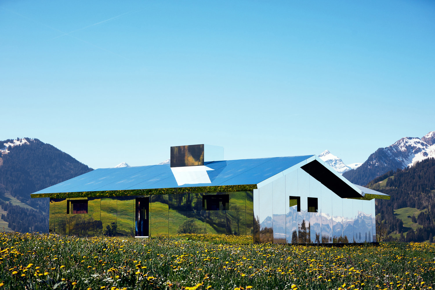 Installation view of living art installation by Doug Aitken