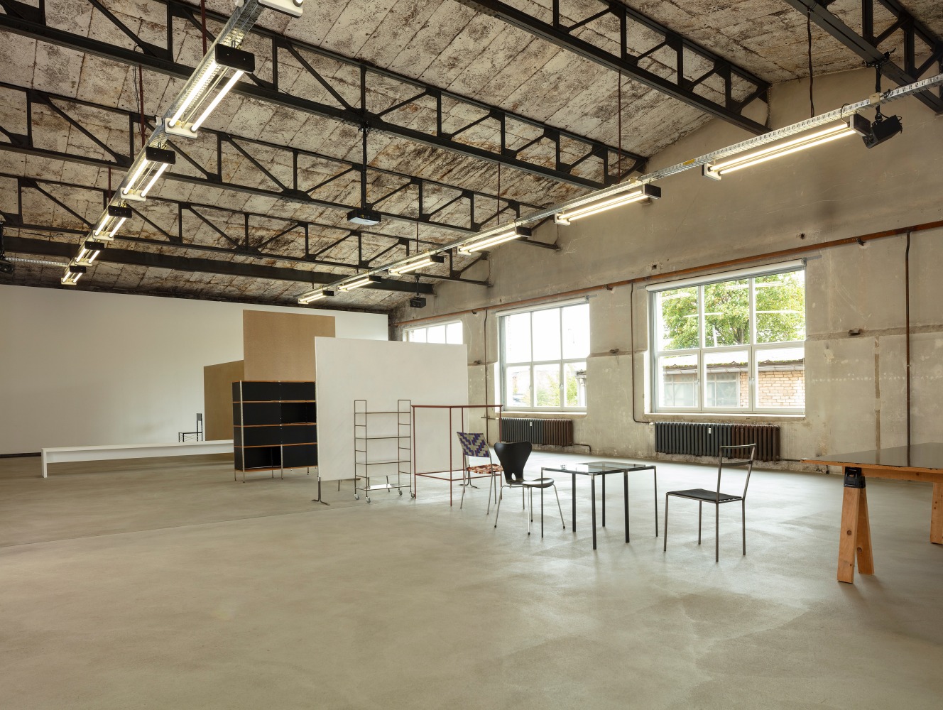 Installation views, Martin Boyce, Douglas Gordon, Franz West, Lamps and Furniture,&amp;nbsp;Haubrok Foundation, Berlin, 2025