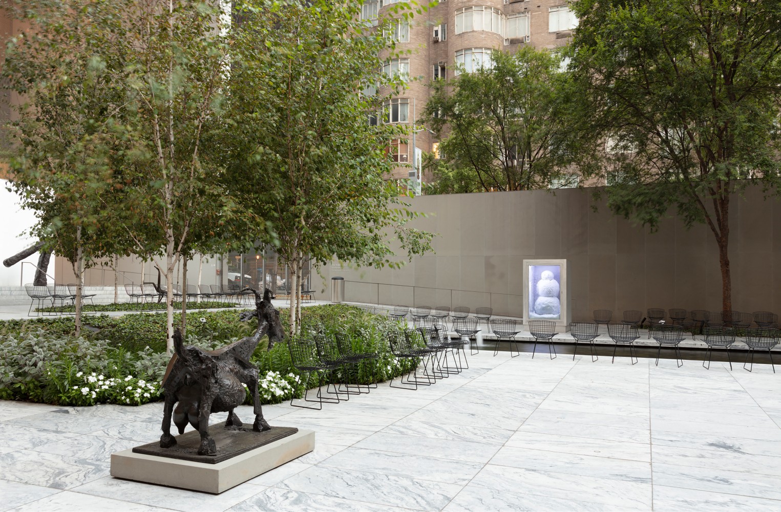 Installation view of sculptures by Peter Fischli and David Weiss