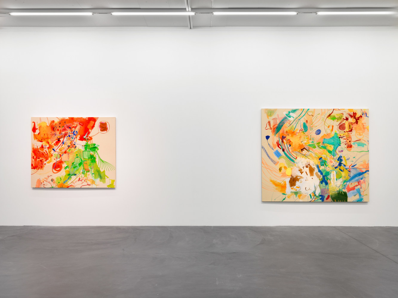 Installation view of Sue Williams painting exhibition