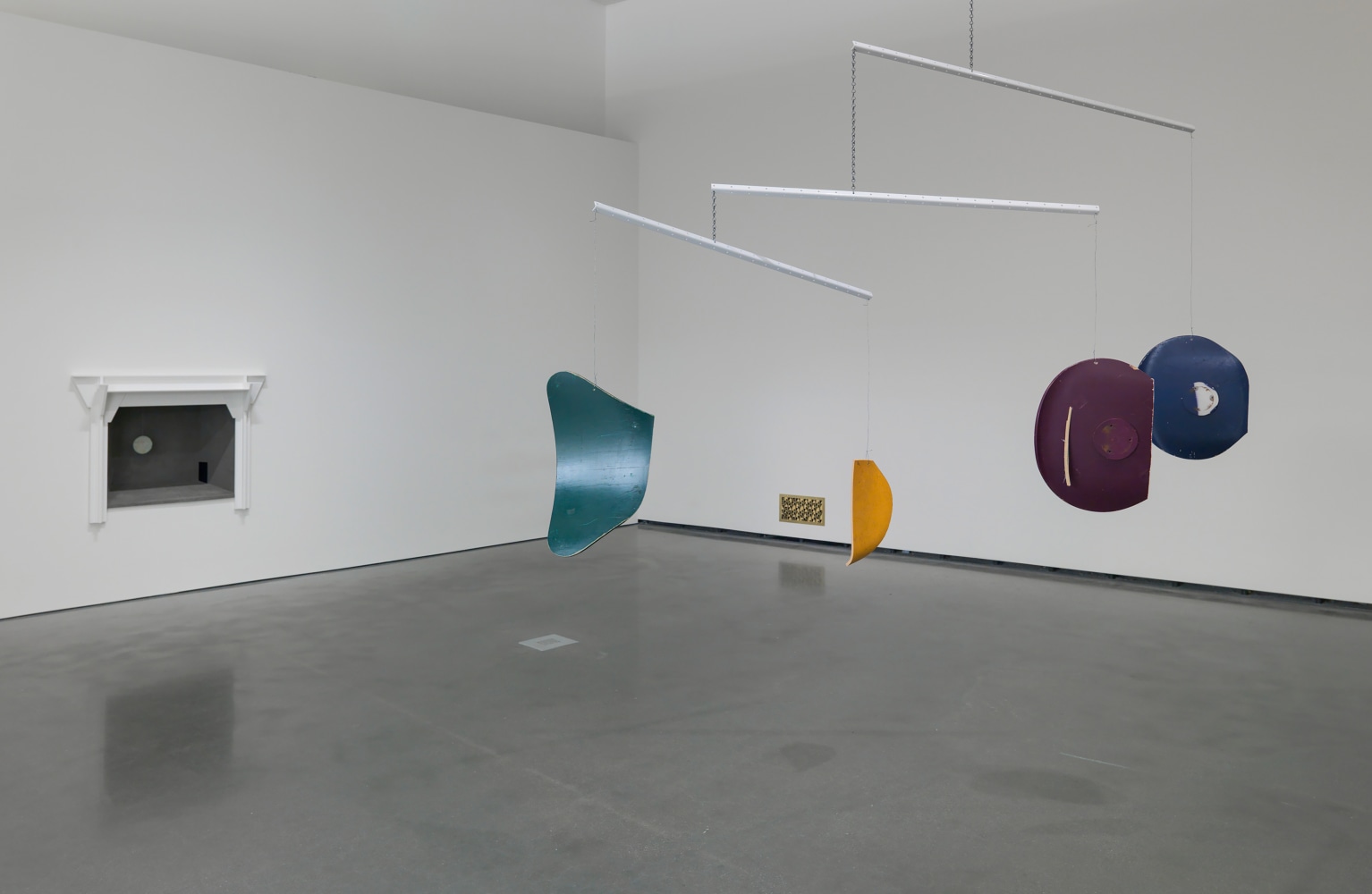 Installation view of sculptures by Martin Boyce