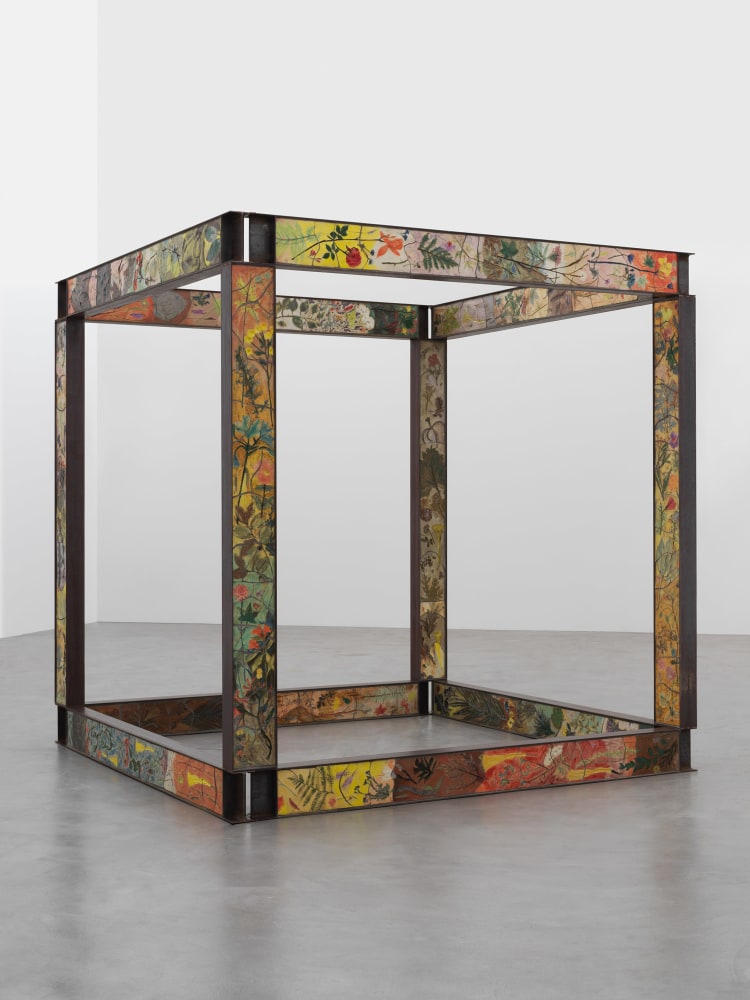 Room

2019

I-beams, ceramic

Unique

244 x 244 x 244 cm / 96 x 96 x 96 in

&amp;copy; Sam Falls