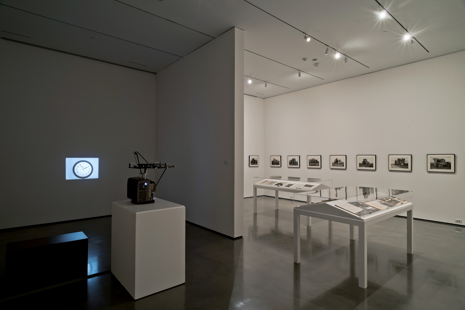 Installation view of works by Walead Beshty