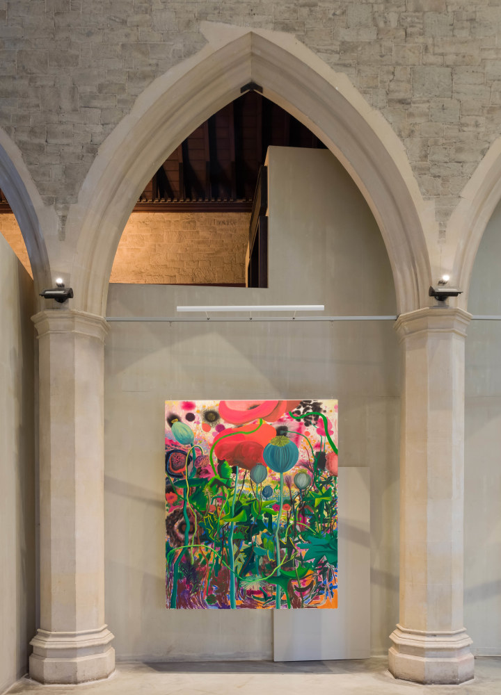 Installation view of Paintings by Shara Hughes