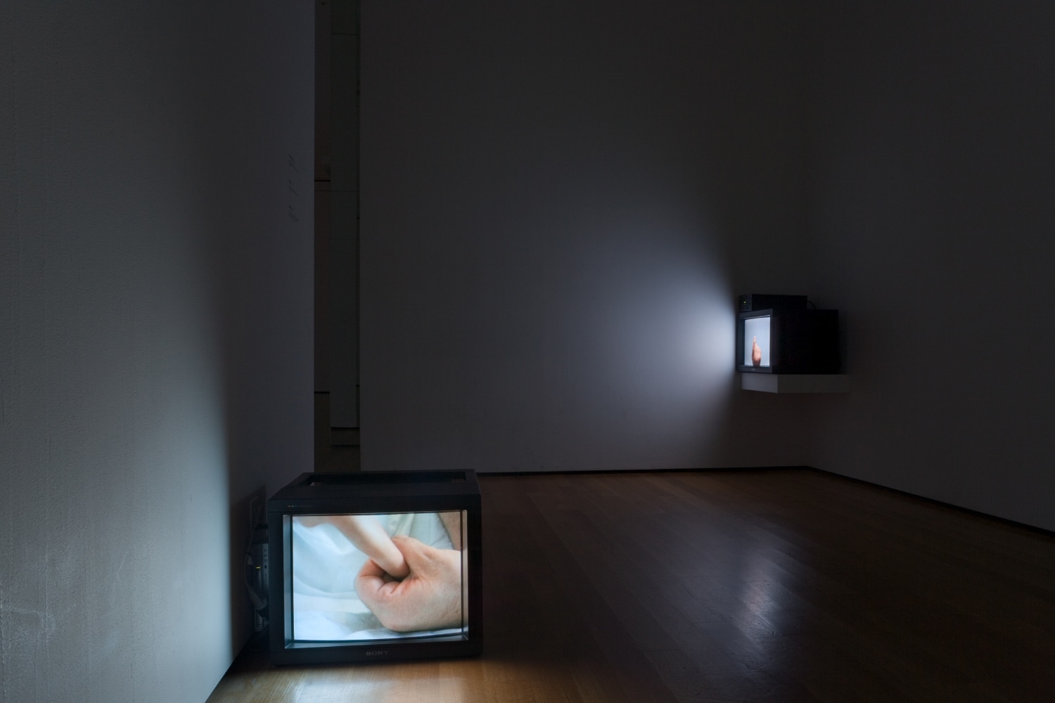 Installation view of video installation by Douglas Gordon