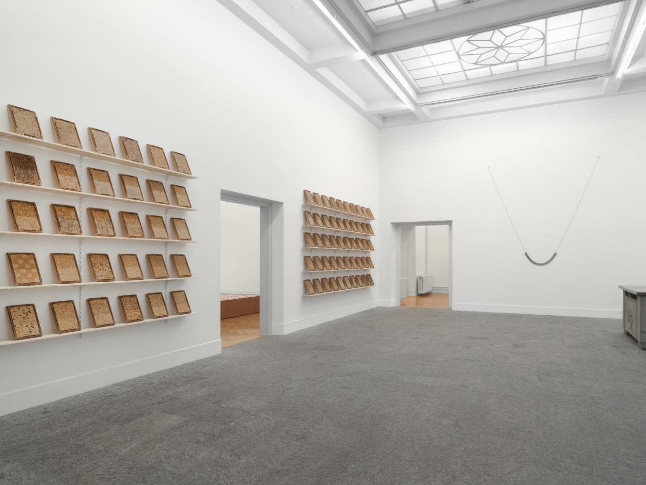 Installation view of sculptures and paintings by Jean-Frédéric Schnyder