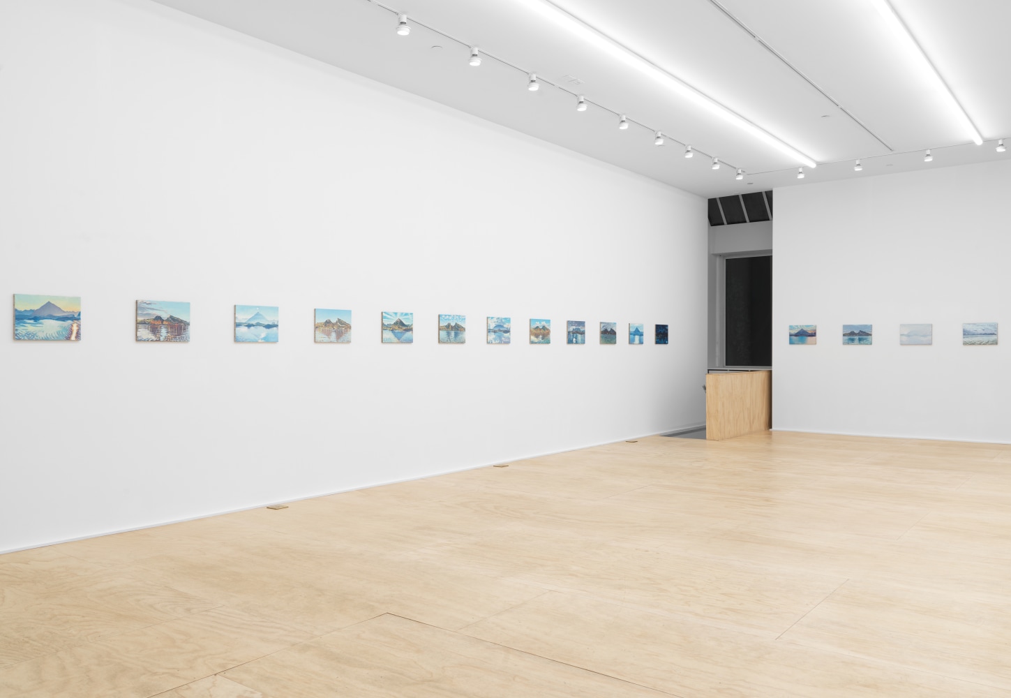 Installation view of Jean-Frédéric Schnyder paintings and sculpture exhibition