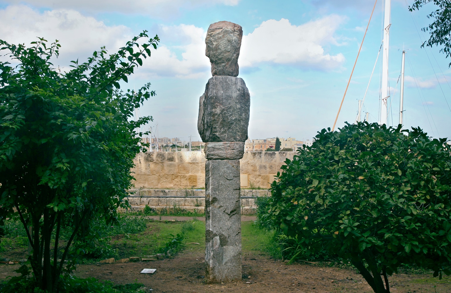 Installation view of sculpture by Ugo Rondinone
