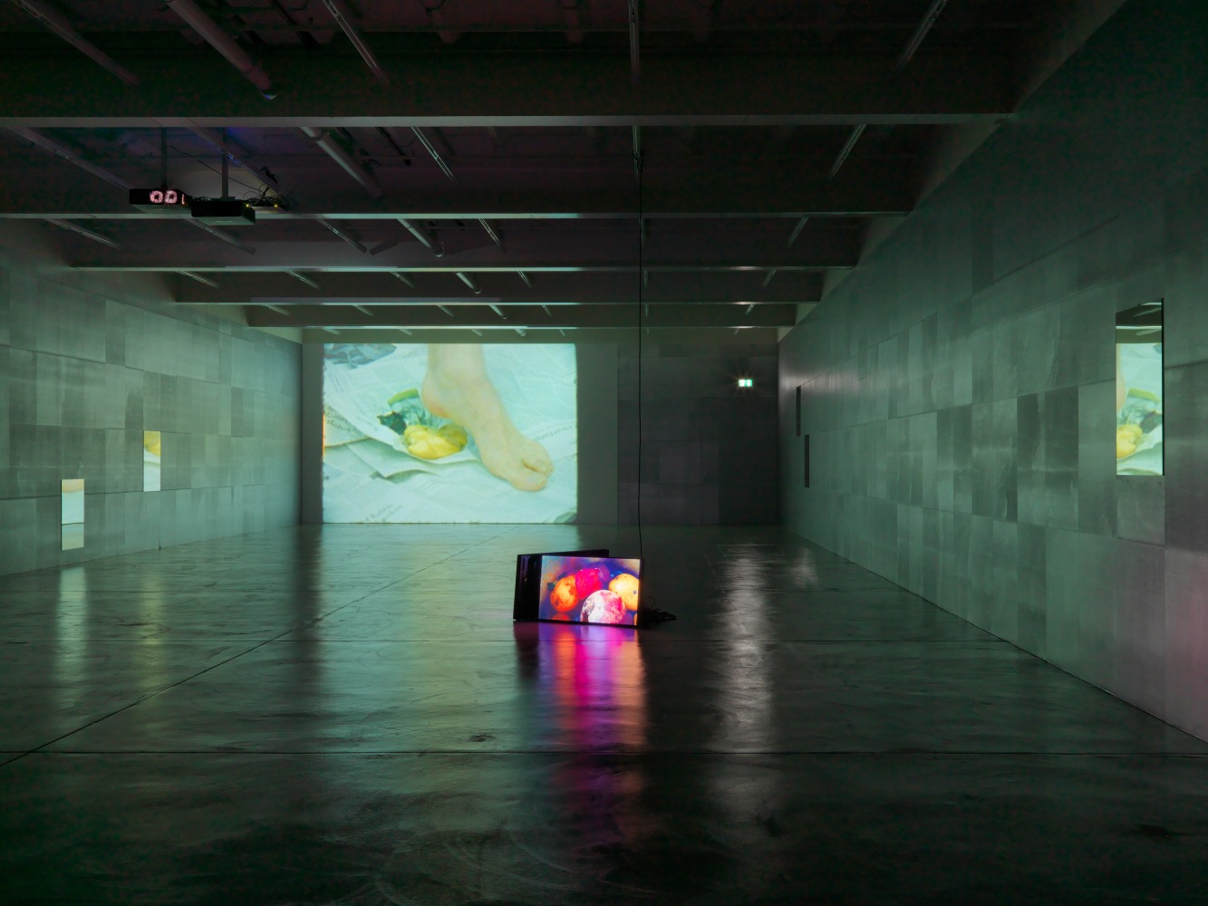 Installation view of Douglas Gordon film and installation exhibition