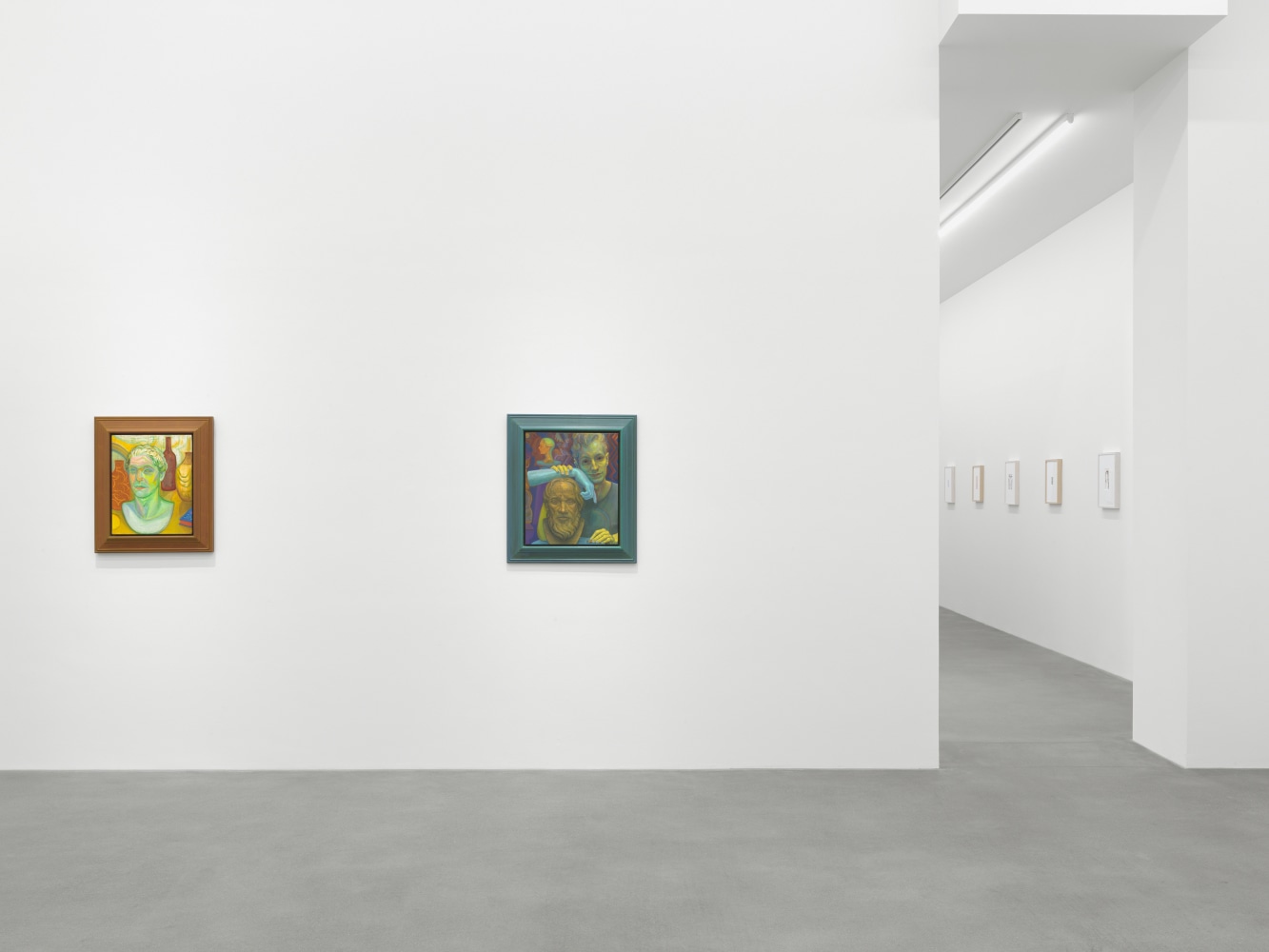 Installation view of paintings by Steven Shearer