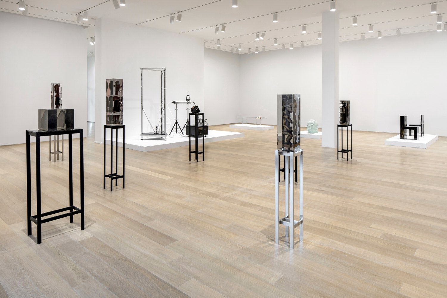 Installation view of sculptures by Matthew Angelo Harrison