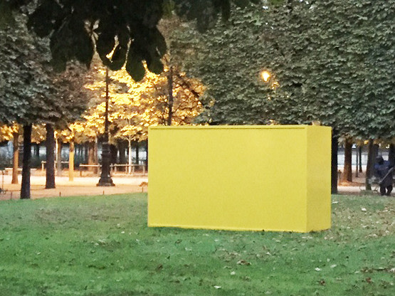 Installation view of outdoor sculpture by Joe Bradley