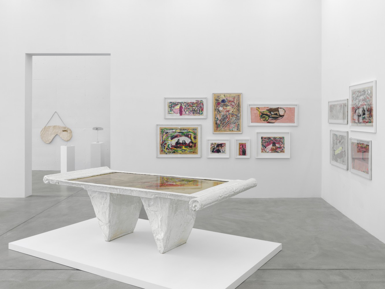 Installation view, Franz West, Die fr&amp;uuml;hen Werke / Early Works, Galerie Eva Presenhuber, Maag Areal, Zurich, 2025