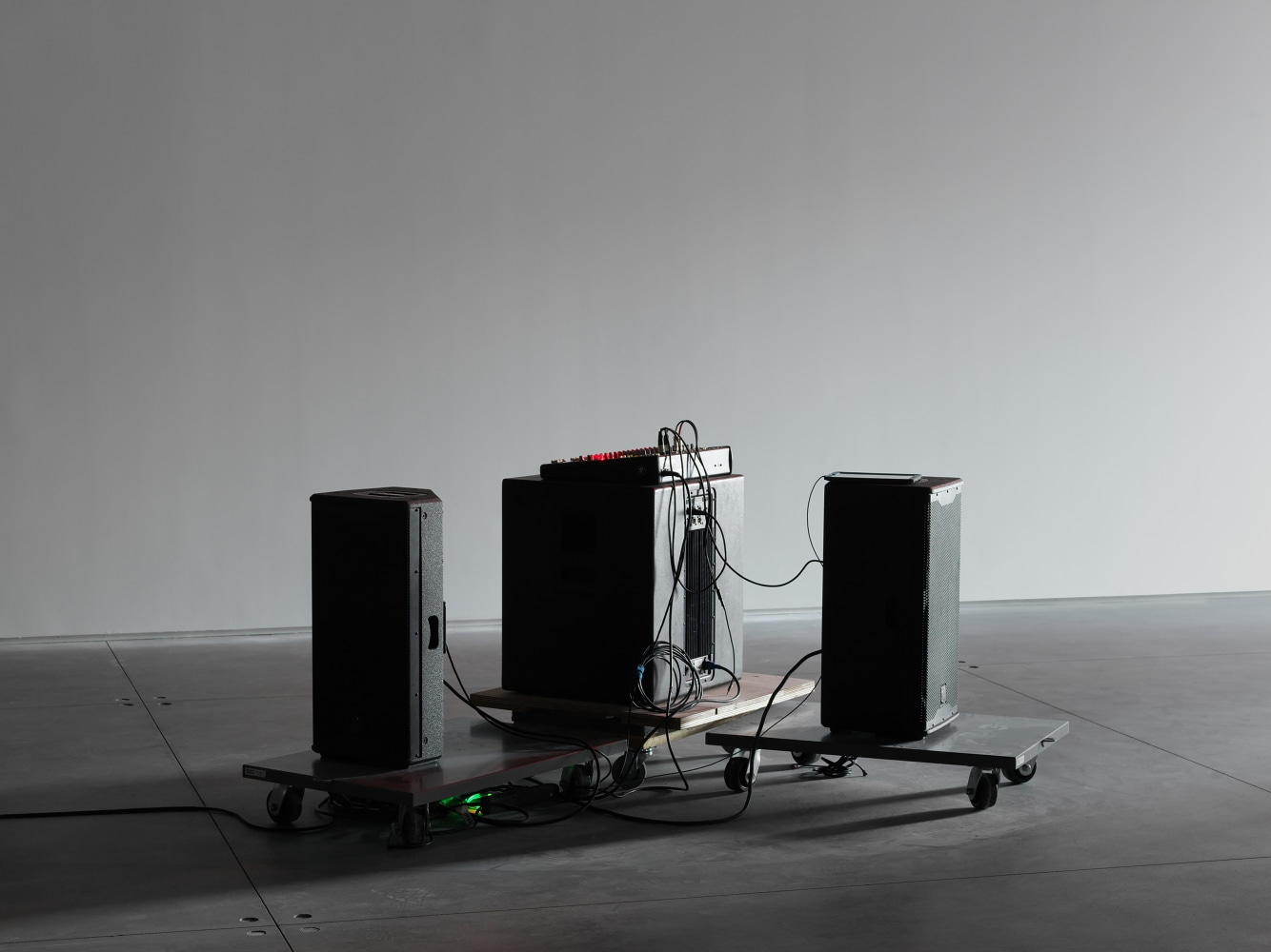 Installation view of sculptures by Trisha Donnelly