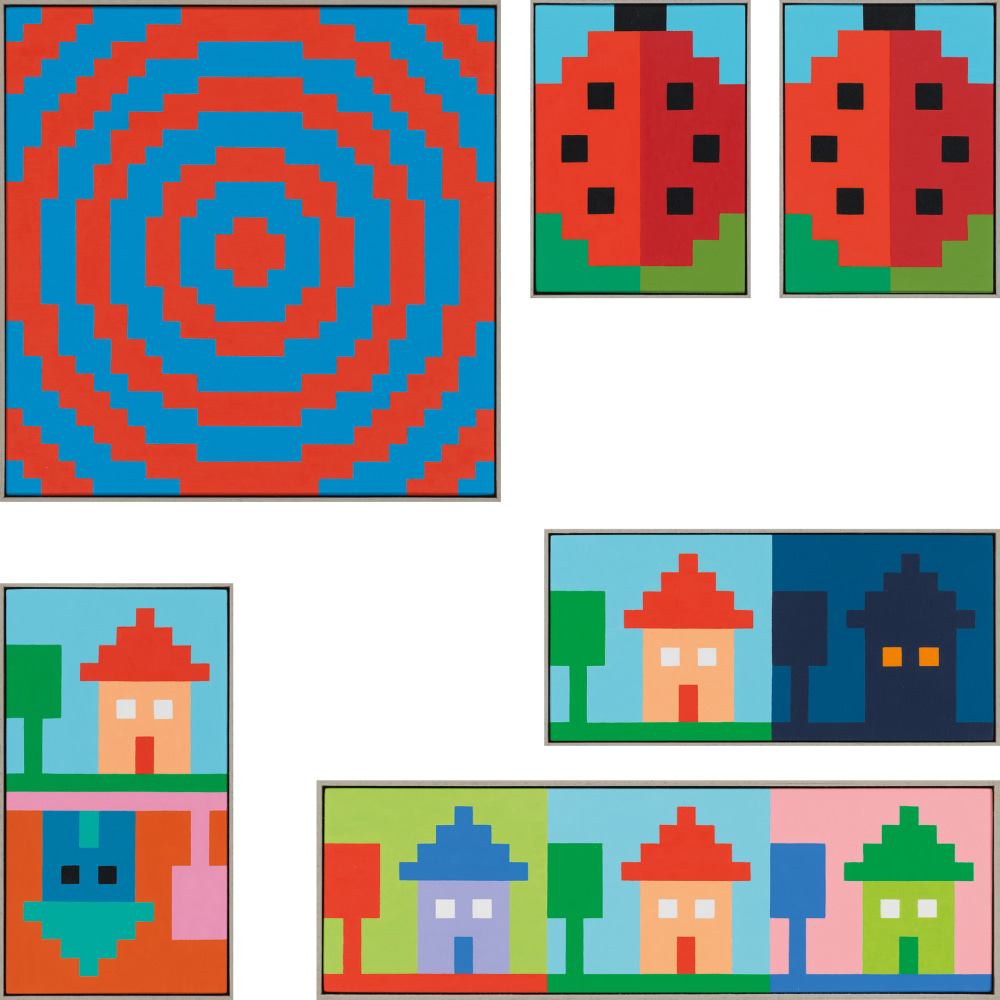 Image of six small paintings by Jean-Frédéric Schnyder