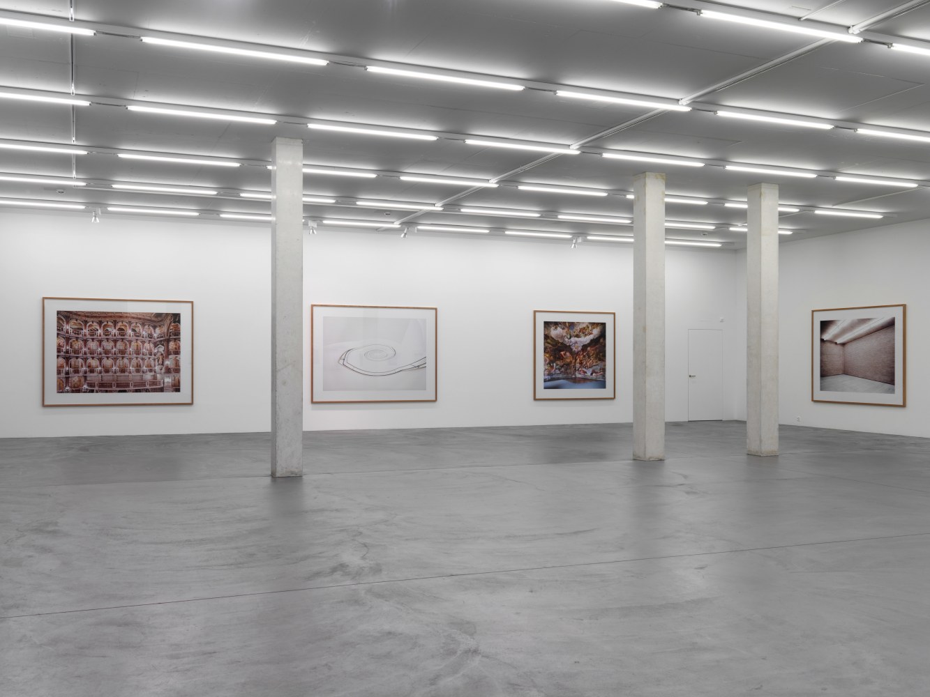 Installation view of Candida Höfer photography exhibition