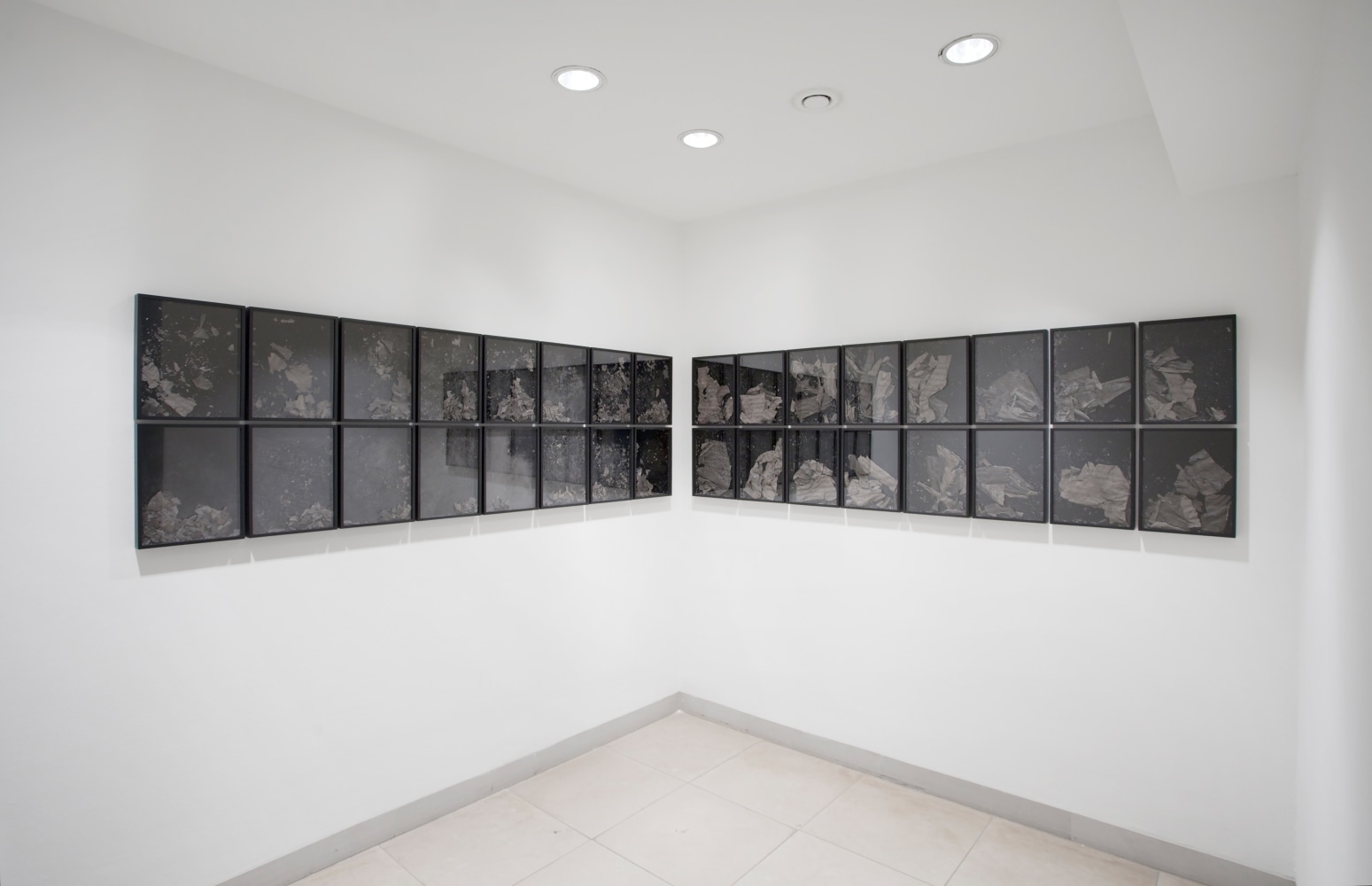Installation view of photographs by Douglas Gordon