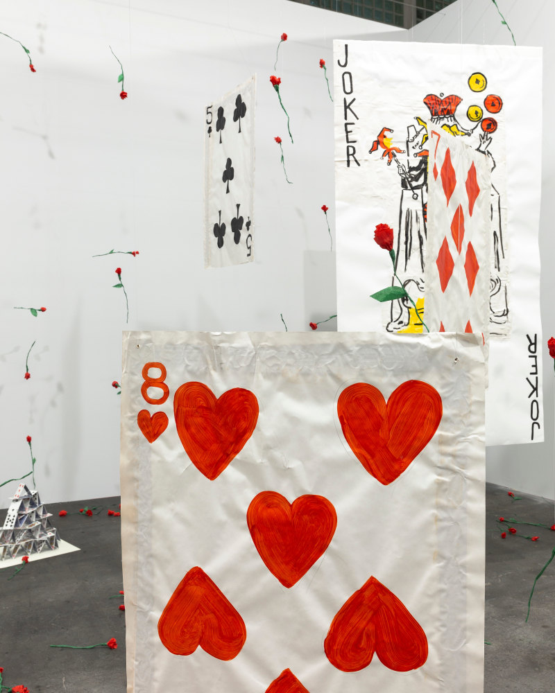 Installation view, Karen Kilimnik, The Joker Episode of The Avengers, Art Basel Unlimited, Basel, 2024