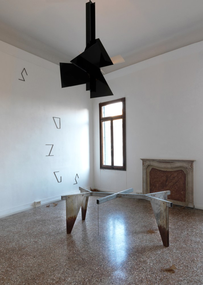 Installation view of sculptures by Martin Boyce