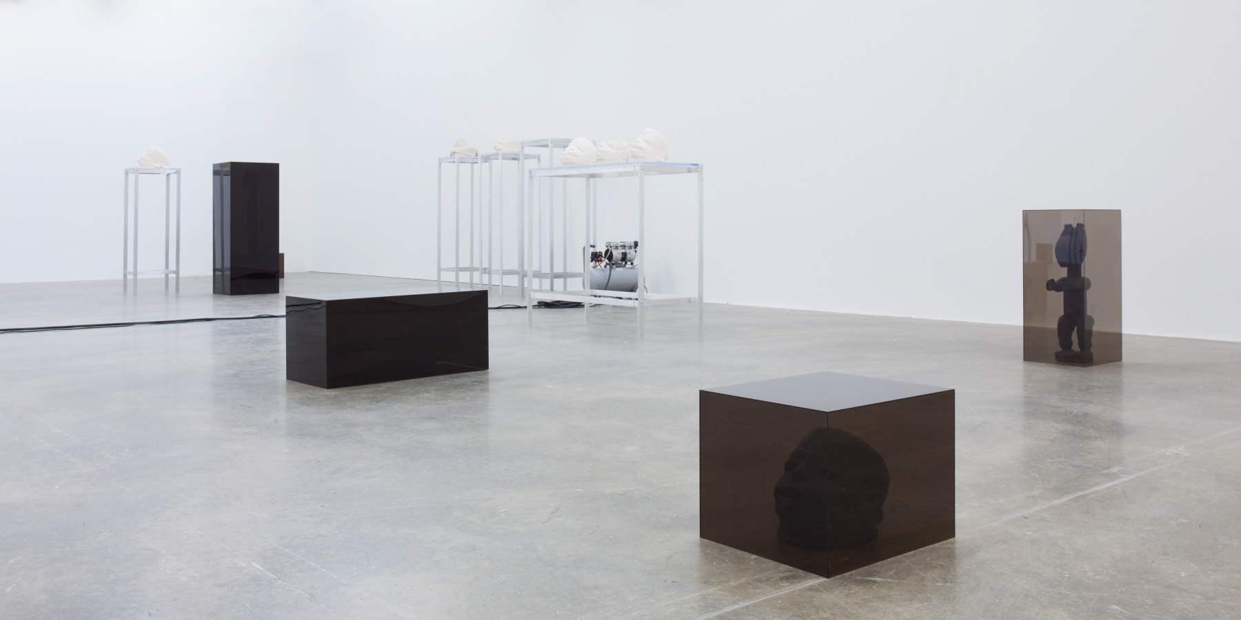 Installation view of sculptures by Matthew Angelo Harrison