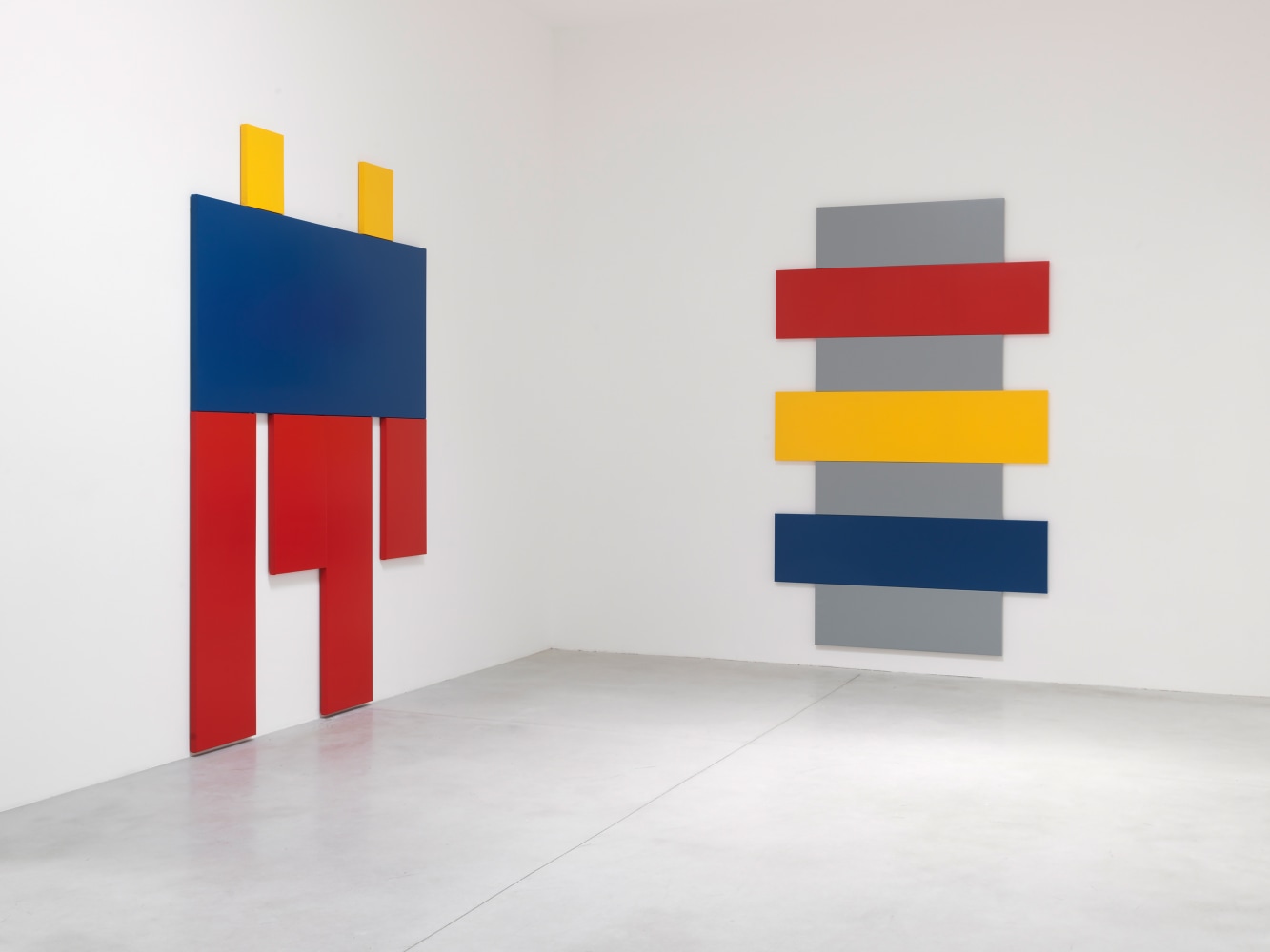 Installation view of paintings by Joe Bradley