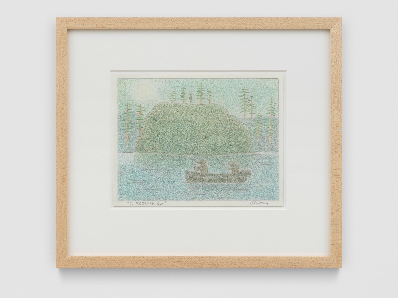 On The Mississippi

2024

Colored pencil and graphite pencil on Arches hot press paper

Sheet 18 x 23 cm / 7 x 9 in

Frame 33.5 x 38.5 x 3 cm / 13 1/4 x 15 1/8 x 1 1/8 in

&amp;copy; John Dilg